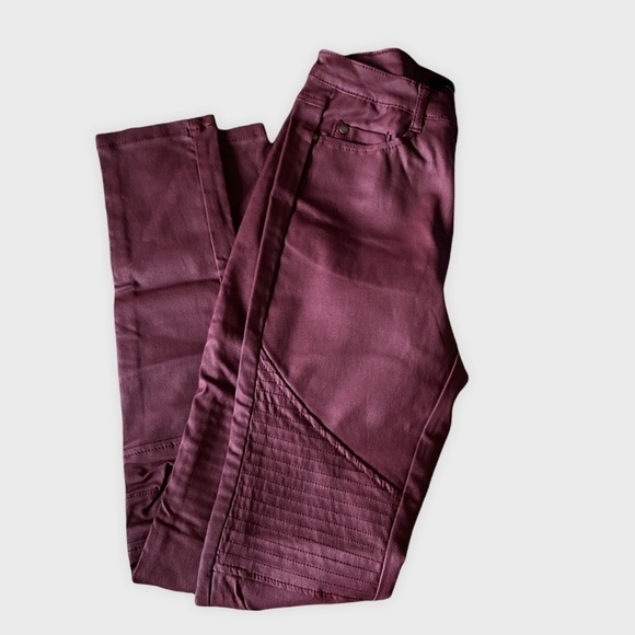 Mind Code Faux Leather Jeans. Burgundy. Small. NWOT - Picture 1 of 3